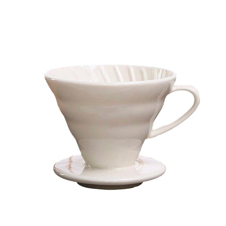 V60 Keramische Origami Wit met Houten Voet - Unusual Coffees