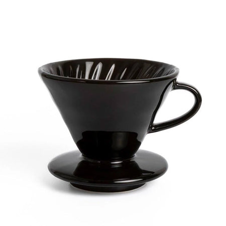 V60 Keramische Origami Zwart met Houten Voet - Unusual Coffees