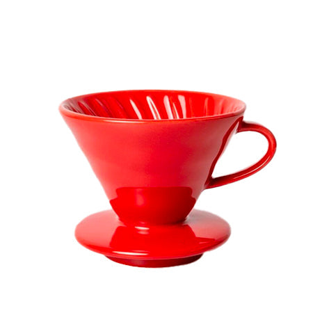 V60 Keramische Origami Rood met Houten Voet - Unusual Coffees