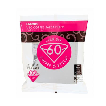 Hario V60 Drupperlaar 02  Filterpapier 100 stuks